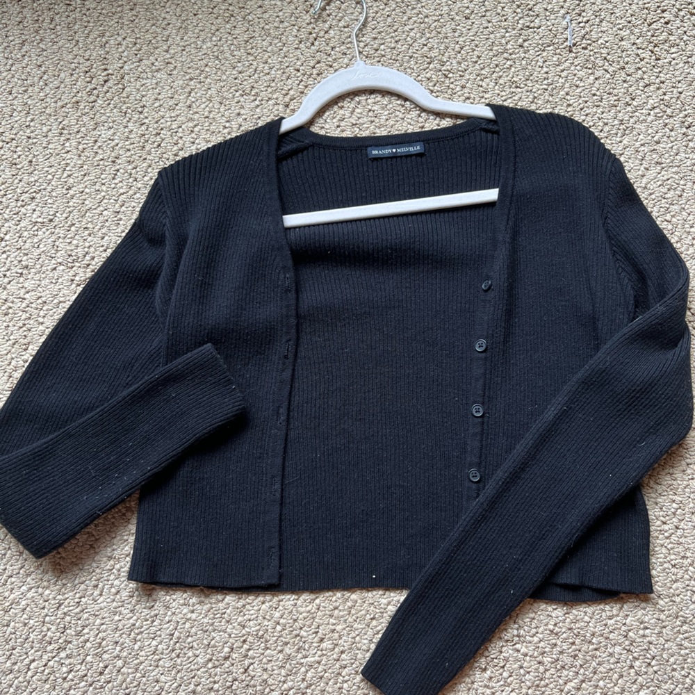 Brandy Melville Black button up sweater
